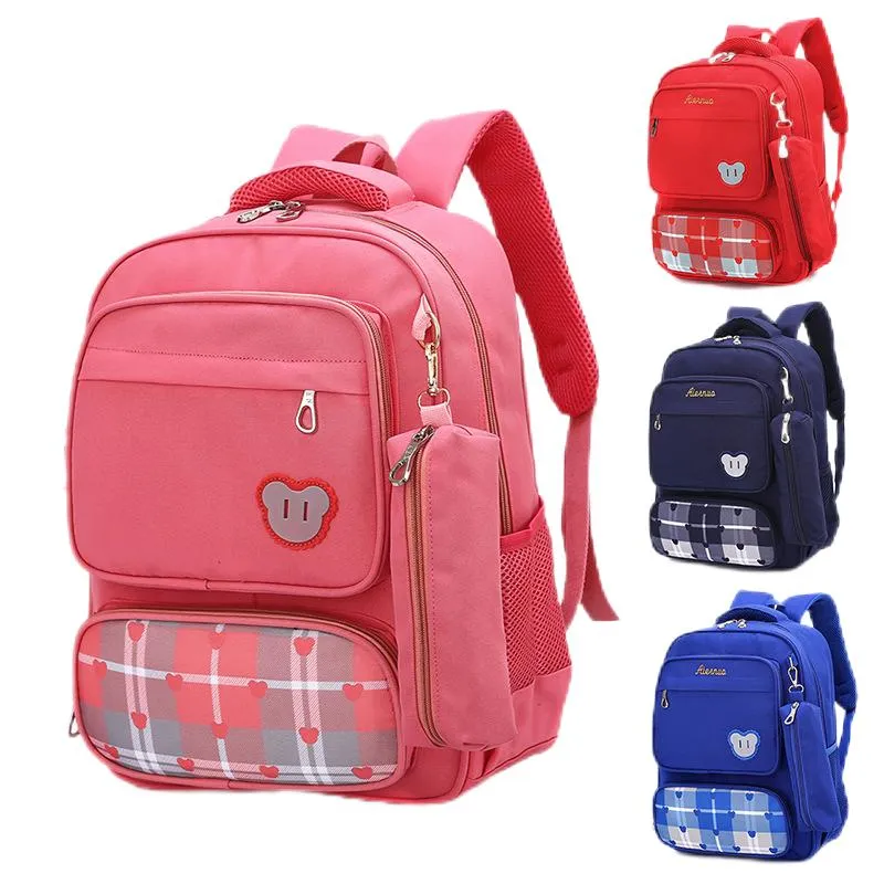 Cartoon Elementary School Student Backpack Customized Nylon Backpack for Grades 3-6