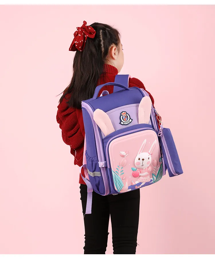 New Backpack for Elementary School Students in Grades 2-5 Boys and Girls Lightweight Spine Protection Space Backpack