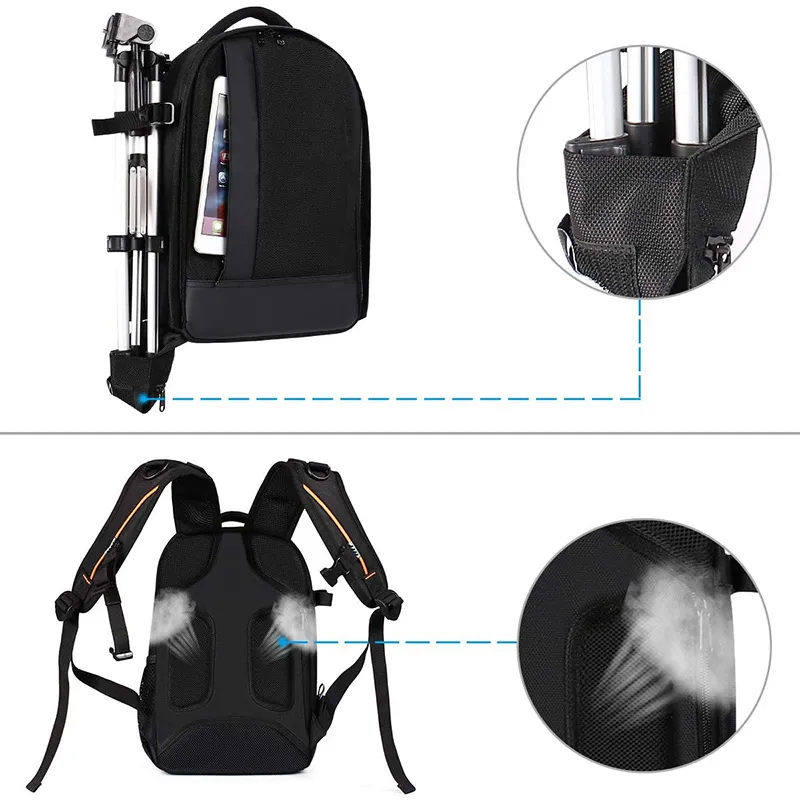 Wholesale Large Capacity DSLR Cameras Backpack Outdoor Travel Camera Equipment Storage Bags