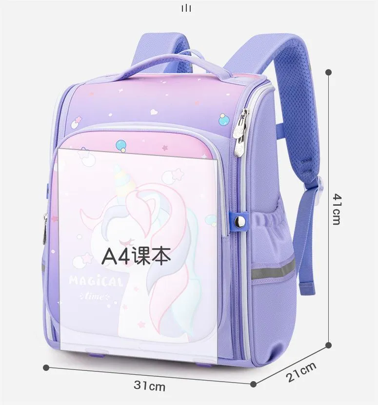 New Elementary School Student Astronaut Unicorn Love Smiling Face Integrated Hard Shell Backpack
