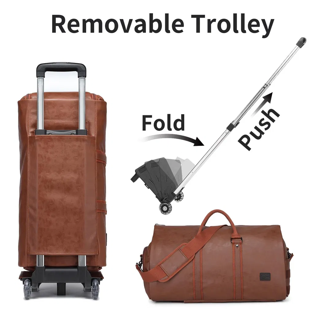 Travel Suit Bag with Wheels Luggage Clothing Storage Detachable Pull Rod Travel Clothing Bag