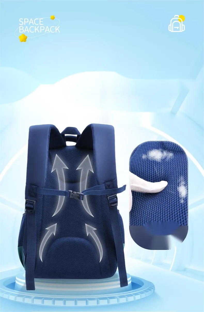 2024 Children&prime;s Elementary School Backpack with Spine Protection Oxford Cloth Large Capacity Backpack