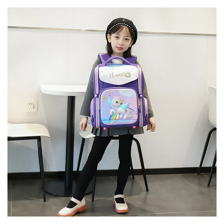 New Load Reducing Cartoon Student Backpack with Large Capacity Lightweight Backpack