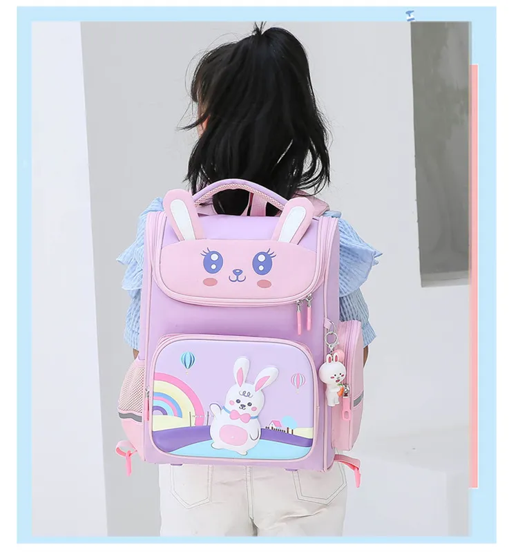 Factory New Backpack for Elementary School Students From Grades 1 to 6 Lightweight Spine Protection Backpack