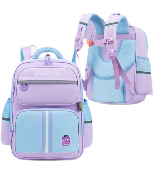 New Boys and Girls Primary School Student Backpack Embroidered to Reduce Burden and Protect Spine Backpack