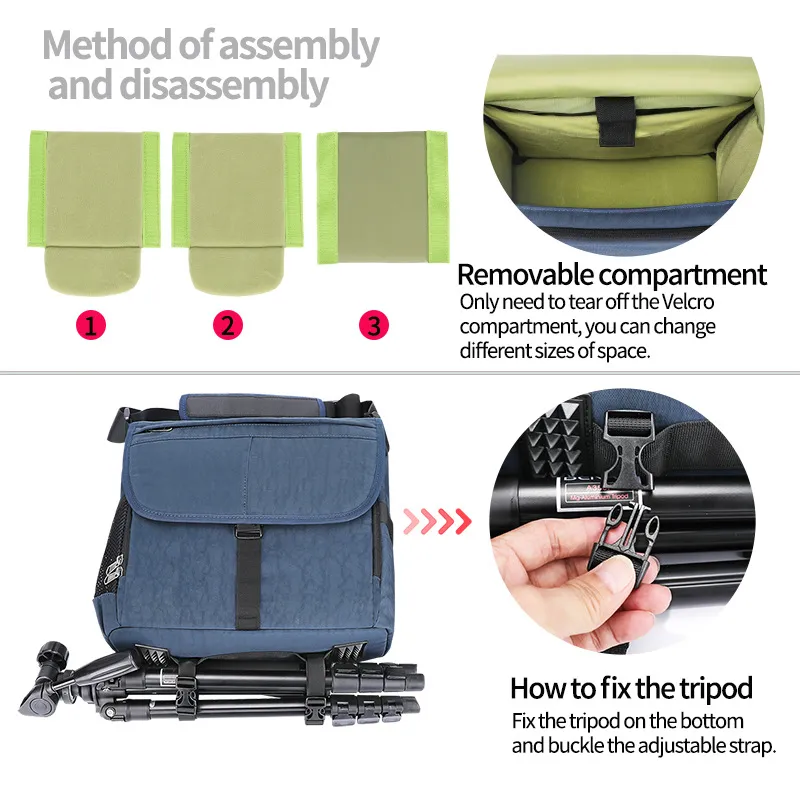 Customized SLR Camera Bag for Outdoor Travel Equipment Storage Shoulder Bag Digital Camera Bag