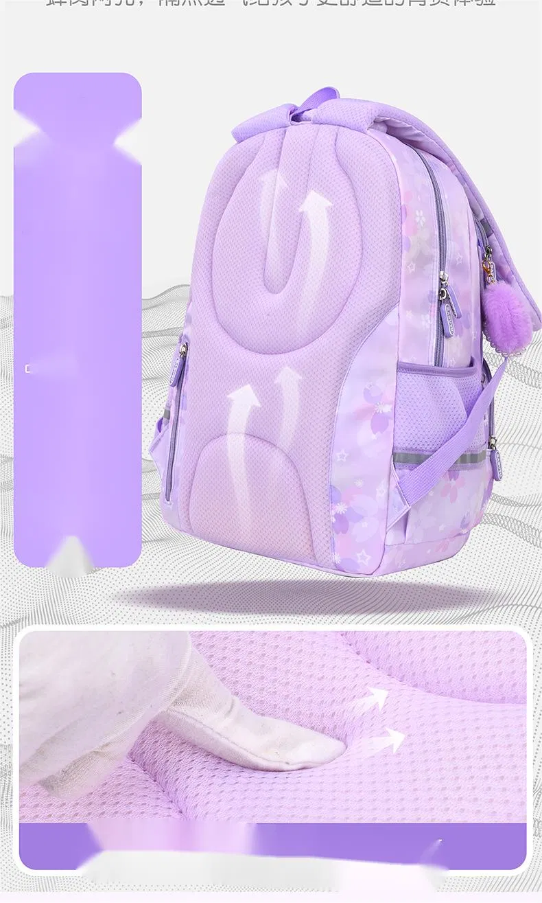 New Elementary School Backpack for Girls Spinal Protection and Weight Reduction Lightweight Travel Backpack