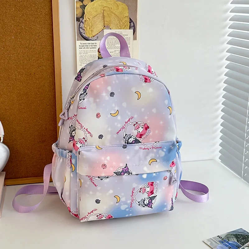 Primary School Backpack Starry Sky Large Capacity Nylon Full Print Cute New Kuromi Cartoon Creative Backpack