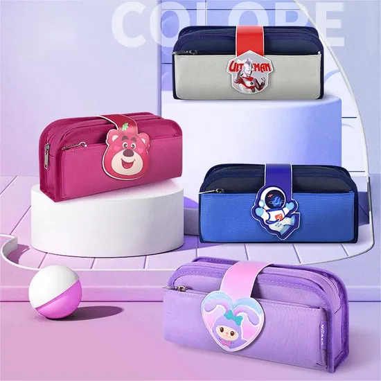 Pencil Case Elementary School Stationery Bag Multi-Layer Large Capacity Strawberry Bear Penci Case Pouch