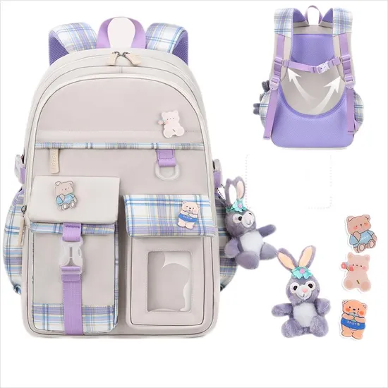 New Primary School Student School Bag Cute Girl′s School Bag Lightweight Casual Backpack