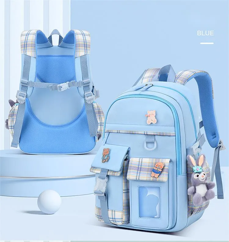 New Primary School Student School Bag Cute Girl&prime;s School Bag Lightweight Casual Backpack