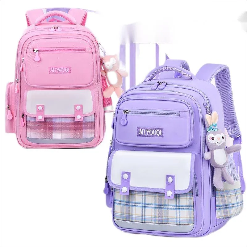 New Fashionable Cute Girls&prime; School Backpack for Primary School Students Backbone Protection and Load Reduction Backpack