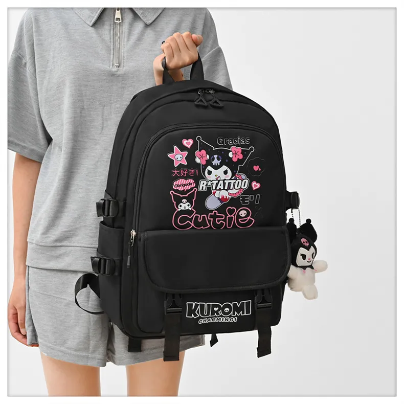 Kuromi&prime;s New Student Backpack with Large Capacity and Lightweight Oxford Cloth Printed Backpack