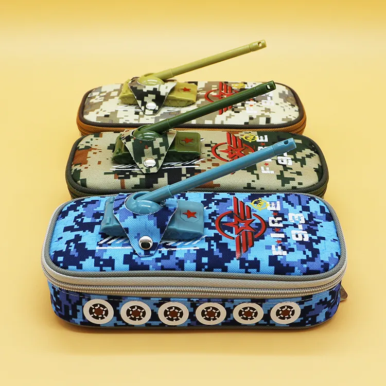 Tank Camouflage Pencil Case Elementary School Stationery Box