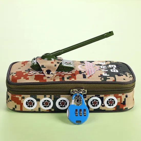 Tank Camouflage Pencil Case Elementary School Stationery Box