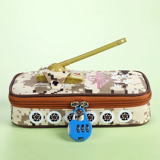 Tank Camouflage Pencil Case Elementary School Stationery Box Pencil Case Pouch