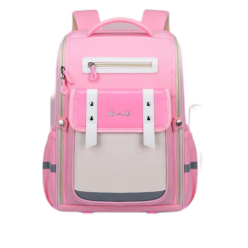 New Elementary School Backpack with Ultra Light Spine Protection and Weight Reduction Children&prime;s Backpack