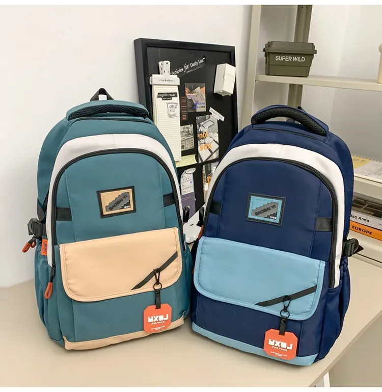 New Junior High School Backpack for Boys and Girls Travel Backpack for Reducing Burden and Spine Protection