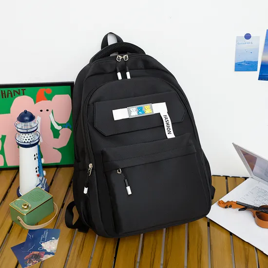 2023 New Leisure Backpack Solid Color Waterproof and Wear Resistant High School Backpack