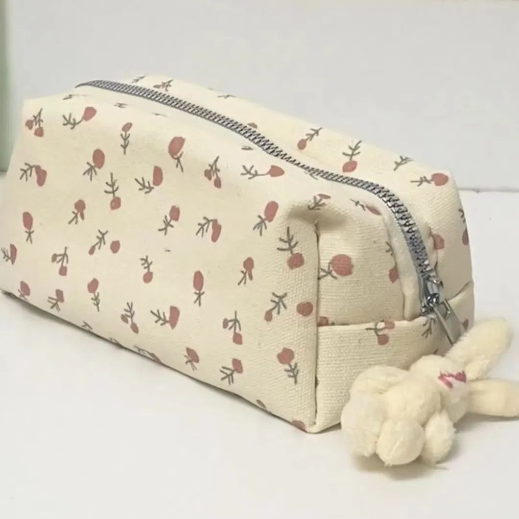 Small Floral Pencil Case, Student Stationery Storage Bag Makeup Bag