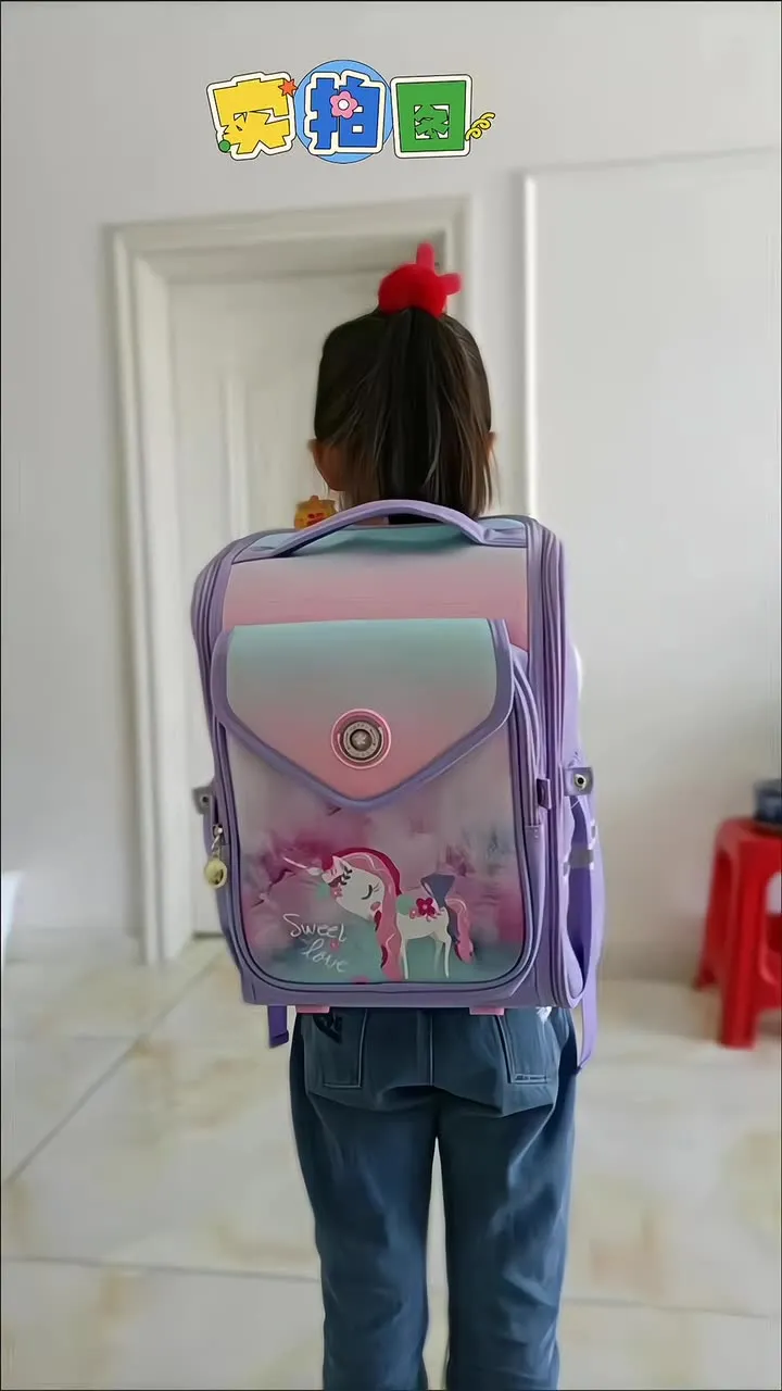 Primary School Students Backpack Waterproof and Load Reducing Integrated Lightweight and Fashionable Cartoon Backpack