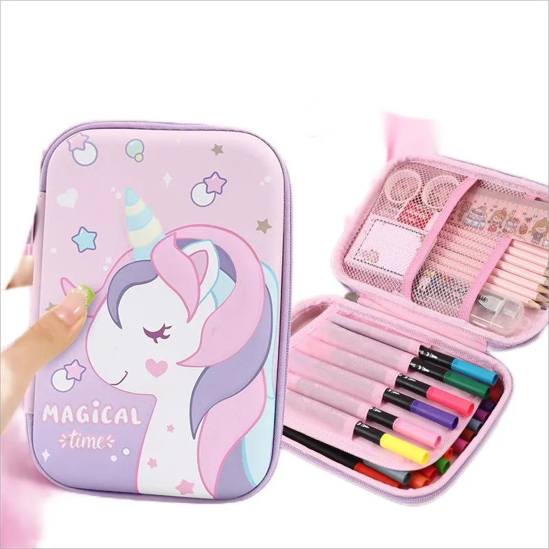 Pencil Case Three-Dimensional Pencil Case Elementary School Stationery Box Cute Middle School Cartoon Stationery Bag for Girls