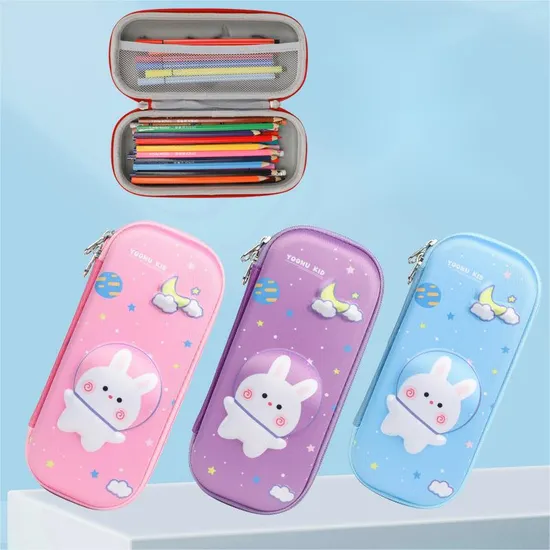 Elementary School Cartoon EVA Pencil Case 3D Waterproof and Anti Drop Children′s Large Capacity Stationery Box