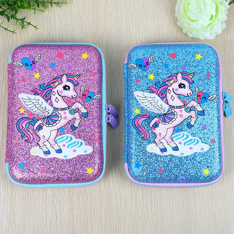 Children Pencil Case 3D Stationery Box Cartoon Transparent Pencil Pouch