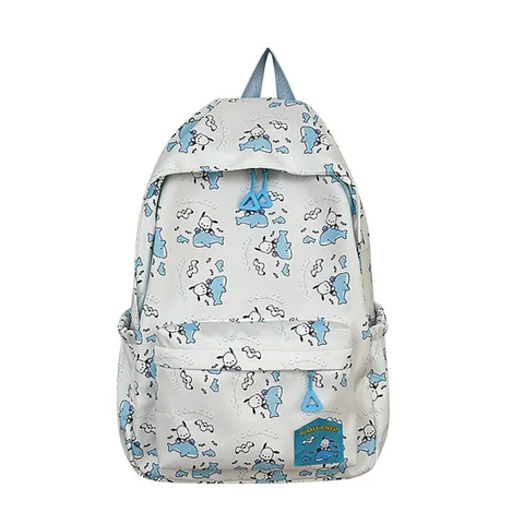 New Junior High School Nylon Backpack Cute Cartoon Hanger Print Large Capacity Boys and Girls School Backpack