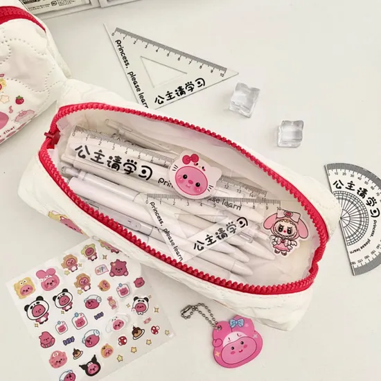 Cute Beaver Milk Bubble Pen Bag Large Capacity Stationery Storage Bag
