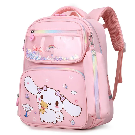 Elementary School Cartoon Fresh Backpack for Stress Relief and Spine Protection Backpack with Multiple Compartments and Large Capacity Backpack