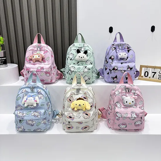 New Children′s Cartoon Exquisite Doll Backpack with Large Capacity Children′s Backpack