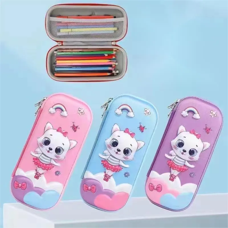 New Pencil Case Double Layered Primary School High Capacity Girls Stationery Box Storage
