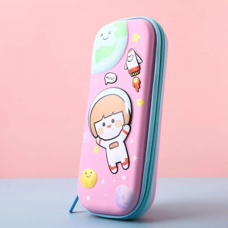 Cartoon 3D Pencil Case for Elementary School Students, Large Capacity Stationery Box, Pencil Case