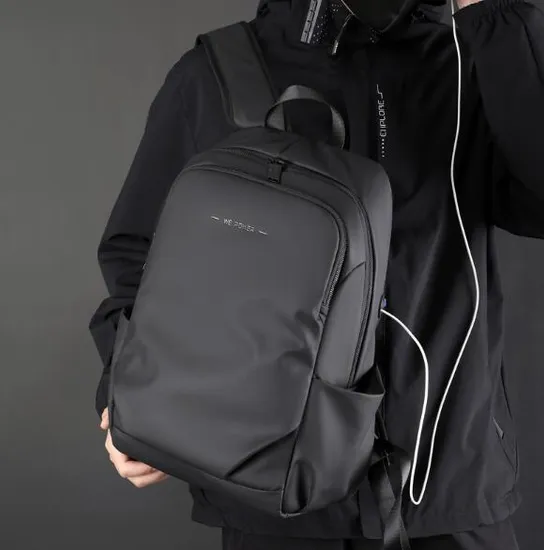 Custom Business Waterproof Laptop Bags School Travel USB Charging Men Smart Backpack