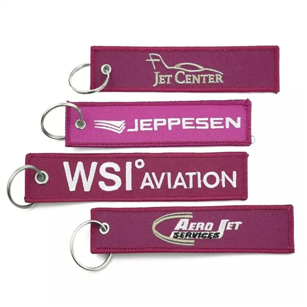 Personalized Custom Shape Logo Patch Tag Embroidery Embroidered Key Chain Keychain