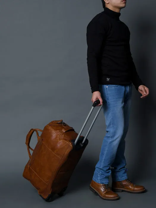 Factory Leather Handcrafts Trolley Handbag Travel Overnight Weekend Duffle Gym Bag