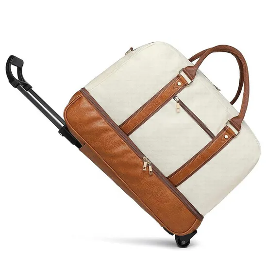 2024 New Custom Leather Travel Bags Gym Weekender Duffle Bag with Shoes Compartment
