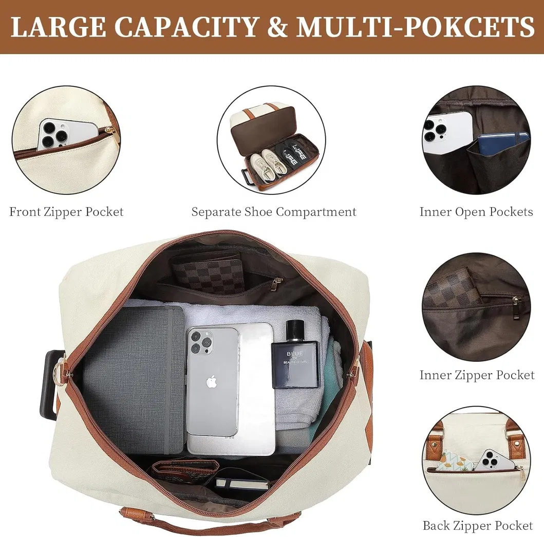 Customizable Large Fitness Duffle Bag Female Durable Travel Duffel Bag with Shoes Compartment