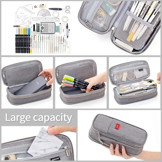 Zipper Stationery Organizer Bag Pencil Case Pen Pouch Bag for School Student