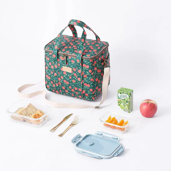 Factory Outlet Portable Cartoon Student Aluminum Film Oxford Cloth Bento Bag with Customized Logo