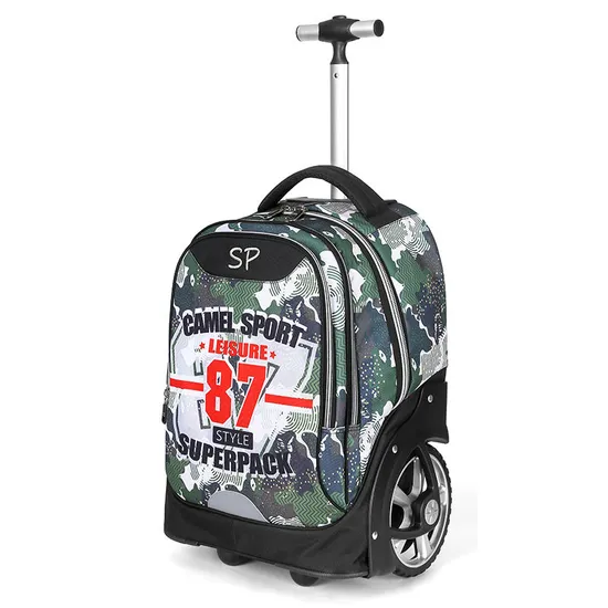Multi-Use School Bags Wheeled Trolley Backpack with 2 Wheels Kids Trolley Bag