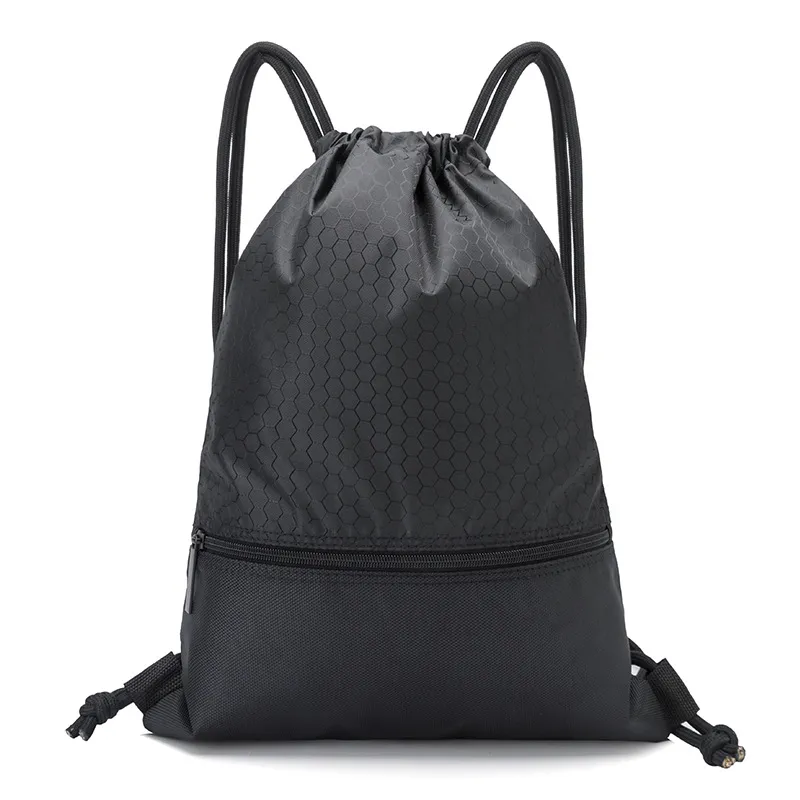 Custom Large Travel Drawstring Backpack Bag Waterproof Sport Polyester Drawstring Backpacks