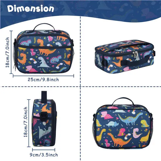 Newest Hot Sale 600 D Oxford Cute Pattern Trending Recycle Cooler Bag with Custom Printed Logo Aluminum Foil Lunch Bag