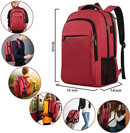Casual Lightweight Stylish Waterproof College Laptop Bag Large USB Charging Students Boys Shockproof Daypack School Backpack