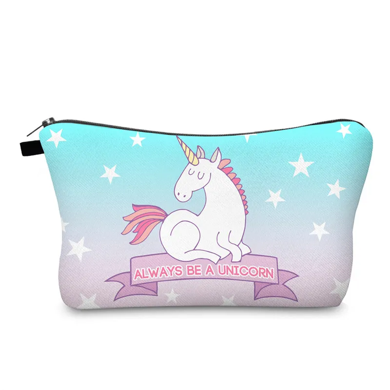 Cartoon Cute Unicorn Kids Pencil Pouch Large Cosmetic Makeup Bag for Girls