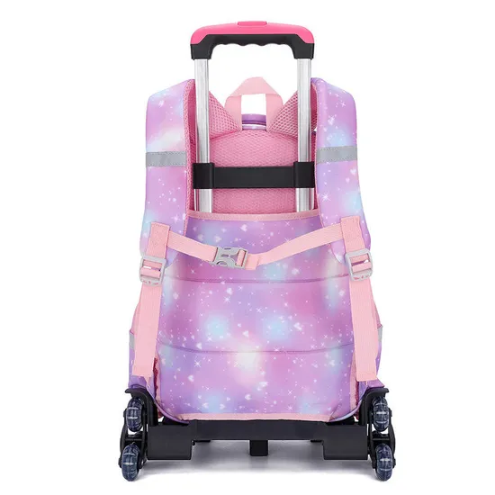 Pupils Trolley Schoolbag Girls First Grade to Sixth Grade Children′s Burden-Reducing Backpack for Girls