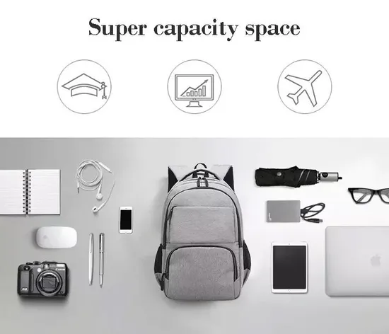 Custom Logo Multifunction Anti-Theft USB Business Laptop Backpacks with Earjack