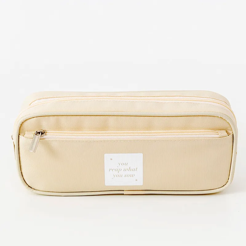 Creative Custom School Student Zipper Canvas Pencil Case Large Capacity