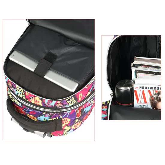 Waterproof Student Wheeled Rolling Schoolbag Fashion Backpack for Kids Children Trolley School Bag